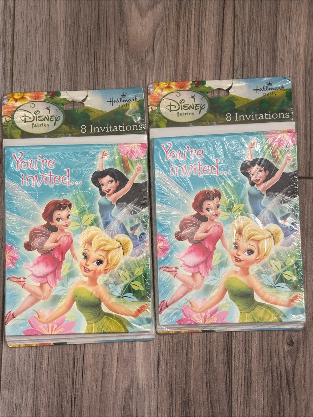 Hallmark Disney Fairies 'You're Invited' Tinker Bell Party Invitations 1 setBlue